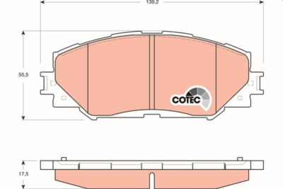 TRW GDB3425 Bremsbelagsatz, Scheibenbremse for LEXUS SUBARU TOYOTA TOYOTA (FAW)