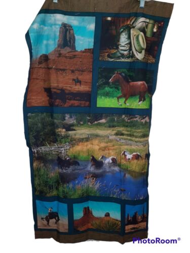 American Spirit Benartex Horse Country Mesa Wild West Panels  Fabric Craft sew - Afbeelding 1 van 8
