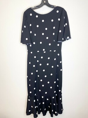 DOLCE & GABBANA Black White Polka Dot Print Stretch Silk Cocktail Dress 12  = 48 | eBay
