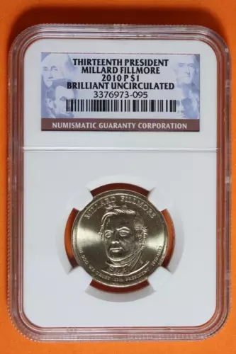 2010 NGC UNC BU Millard Fillmore Presidential Dollar $1 #B38817