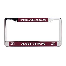 Texas A M Aggies NCAA 3D Polyurethane Domed Chrome License Plate Car-Truck-SUV