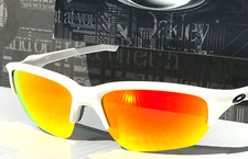 NEW Oakley FLAK BETA Matte White POLARIZED Galaxy Ruby Lens Sunglass 9363