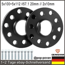Spurverbreiterung Für Seat Skoda 2x 15mm 5x100 + 5x112 mit Radschrauben Schwarz