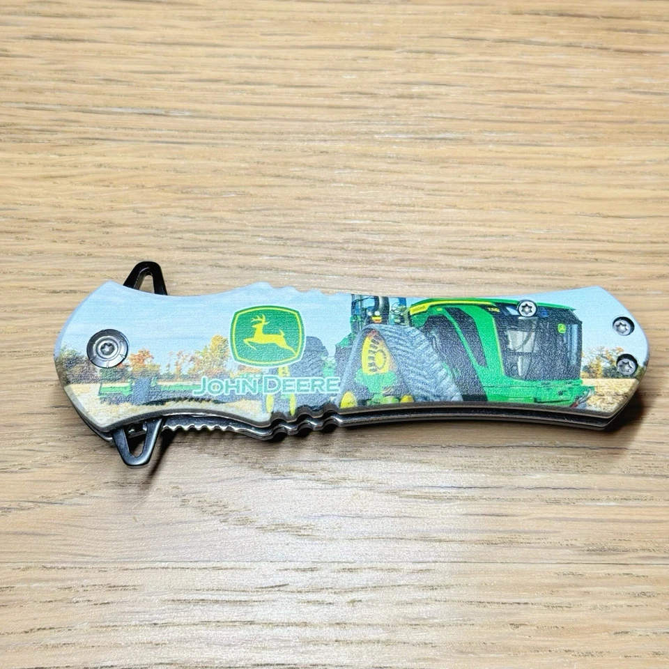 8.5" John Deere Tactical Spring Assisted Open Blade Folding Pocket Knife EDC - Image 3 of 4