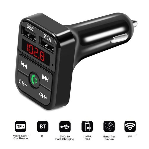 Dual USB Bluetooth Ladegerät KFZ Adapter FM Transmitter J1R8 T0F6 Radio MP3 A7N9 - Picture 3 of 12
