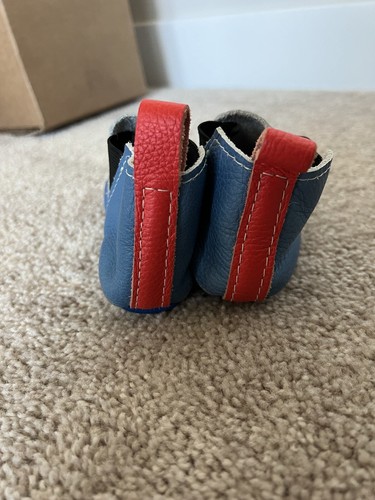 FRESHLY PICKED Baby Toddler Moccasins Leather Shoes Disney Mickey Mouse Size 5 - Picture 3 of 7