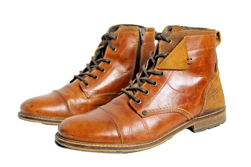 B-52 by Bullboxer Boots Mens Sz 10 Brown Leather Cap Toe Lace Up Ankle Side Zip B-52 by Bullboxer Boots Mens Sz 10 Brown Leather Cap Toe  main image 2