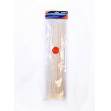 Image of BlueSpot 7.5mm X 450mm White Cable Ties Strong Zip 50 Pce