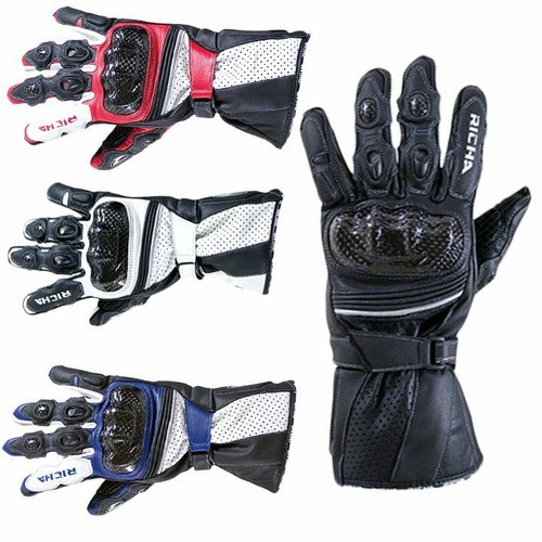 Richa Ravine Carbon Breathable Armoured Leather Motorcycle Gloves - 4 Colours