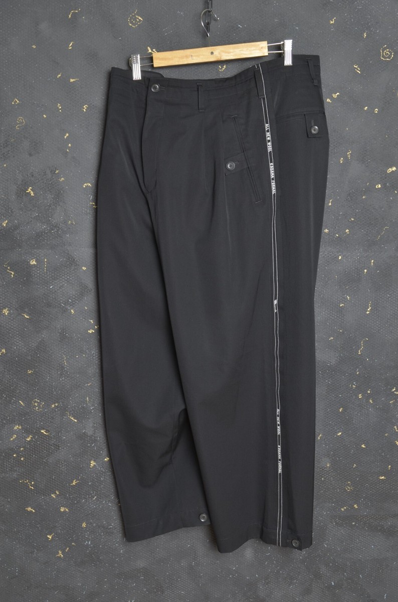 YOHJI YAMAMOTO POUR HOMME AW20 WOOL WIDE LEG KODAMA TROUSERS YOHJI YAMAMOTO POUR HOMME AW20 WOOL WIDE LEG KODAMA TROUSERS