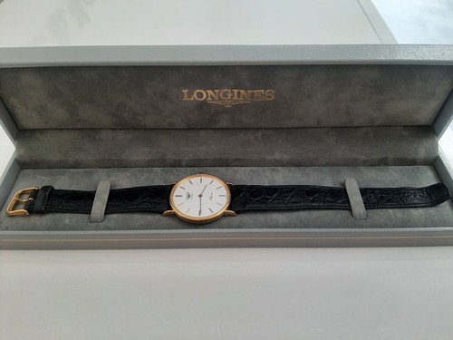 9ct gold Longines Presence mens quartz 