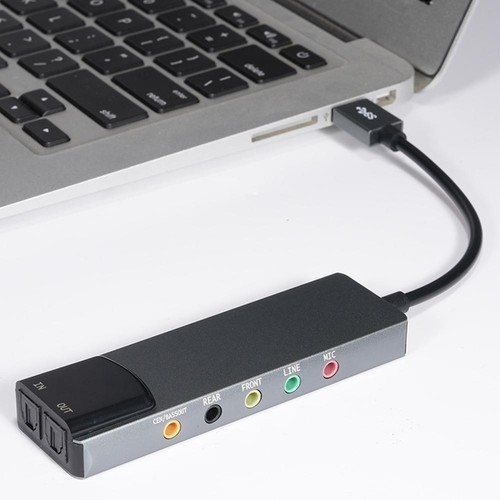 USB Audio Adapter External Stereo Sound Card Converter Channels Adaptor R9R1 - Picture 4 of 12