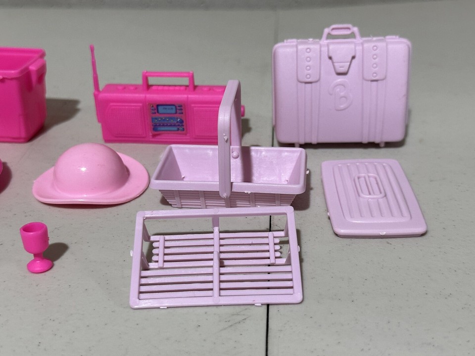Barbie & Kelly Doll Vintage Furniture Baby Crib, Stroller, Bathtub