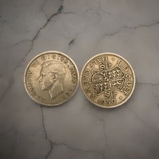 A BRITISH 1950 GEORGE VI HALF CROWN coin, 74 Years Old!