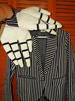 Disney Nightmare Before Christmas Skellington Halloween Tuxedo Gloves Child XL
