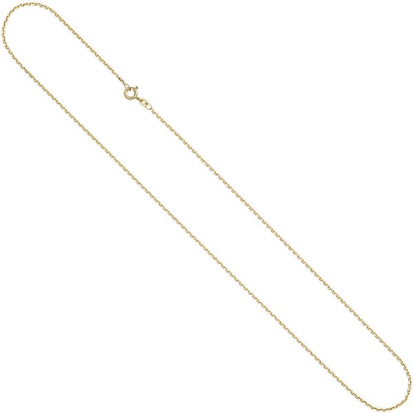 1,6Mm Ankerkette Kette Halskette Aus 585 Gold Gelbgold Diamantiert 60Cm Unisex-image