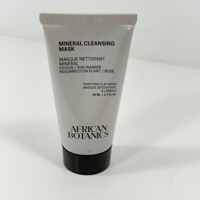 African Botanics Mineral Cleansing Mask 50 ML 1.7 oz Kaolin Niacinamide & Rose