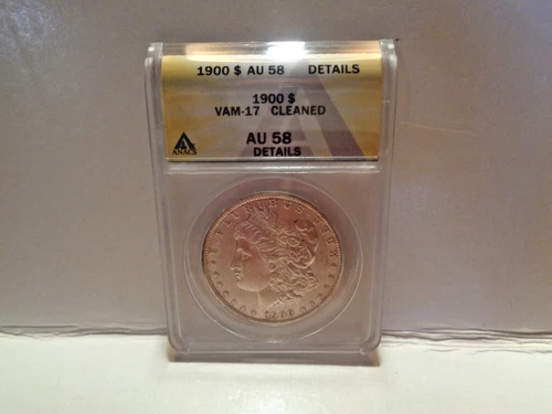 1900 P Mint 90% Silver Morgan Dollar ANACS Graded AU 58 VAM 17 Cleaned