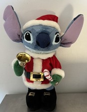 Disney Store Christmas Dancing Singing Santa Stitch 15" 2002 Tested  Working
