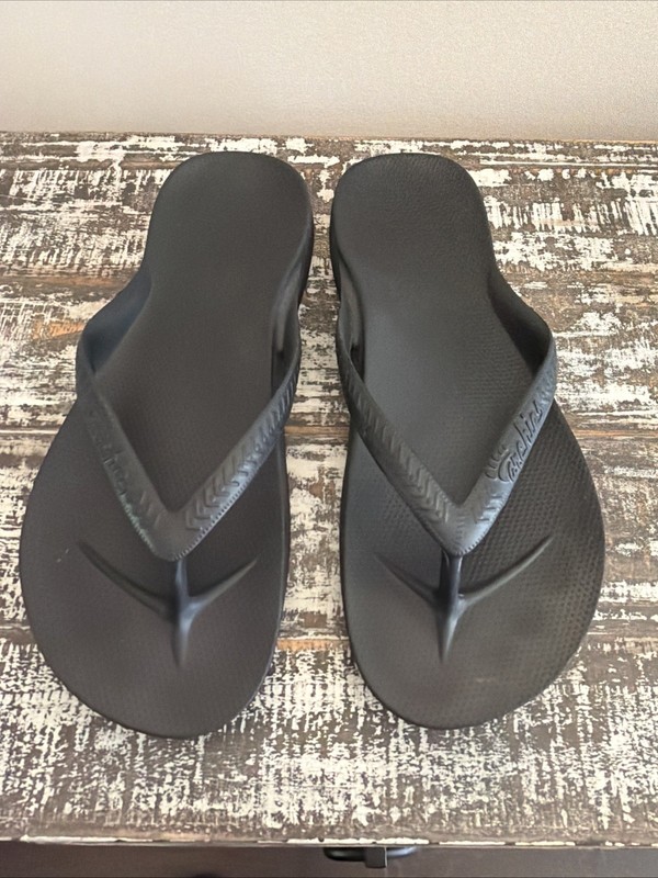 Arch Flip Flops, Women, Black, Women's Size 9