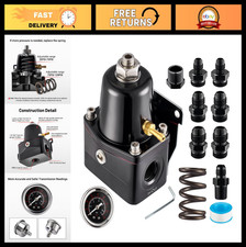 Adjustable Fuel Pressure Regulator 6an Efi Bypass Return 20-75psi Black