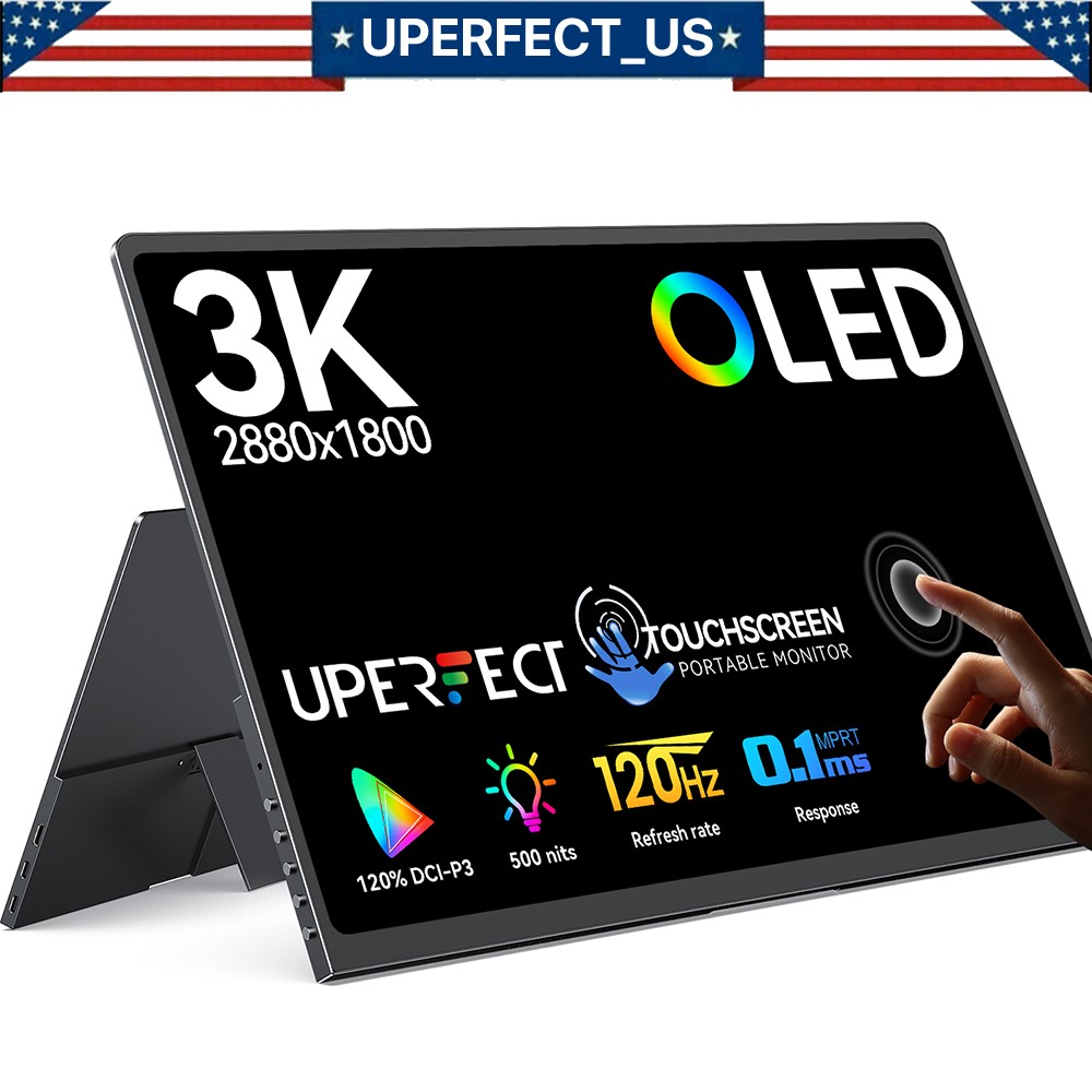 UPERFECT 14" 120Hz Touch Portable Monitor OLED 3K Screen Display For PS5 Laptop