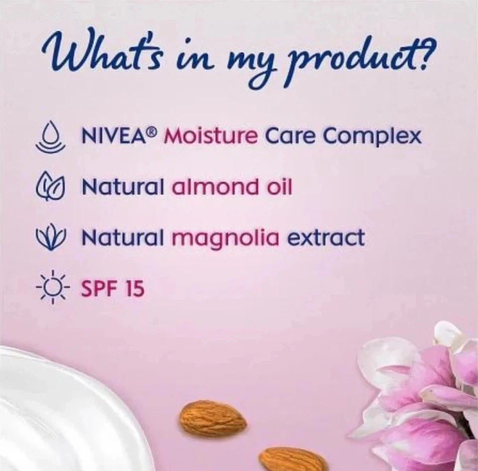 4* NIVEA Nourishing 24h Moisture Day Face Cream 50ml Dry & Sensitive Skin SPF15 - Image 2 of 2