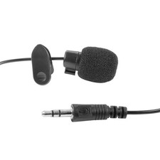 Black 3.5mm Hands Free Tie Clip Mini Lapel Microphone For Laptop PC Computer