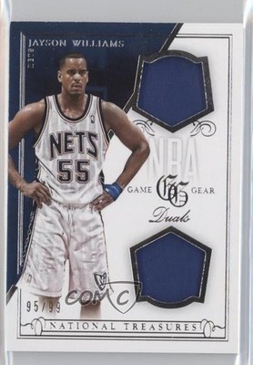 2013 Panini National Treasures NBA Game Gear Duals 95/99 Jayson Williams #66 5x8