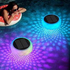 VICHTOP Solar Floating Pool Lights, RGB Color Float Pool Lights, IP68 Waterproo