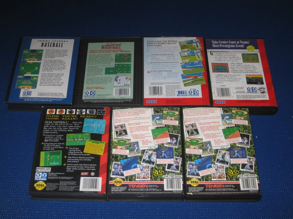 Sega GENESIS Sports Game Lot Of 7 Baseball Golf Football Tennis Etc - Image 2 of 4