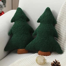 Christmas Tree Pillows (2-Piece Set) Bedding Decor (Size: 12.2“ x 9.84”)