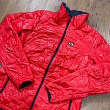 Helly Hansen Jacket Womens XL Red LifaLoft Insulator Puffer Coat Full Zip Pocket