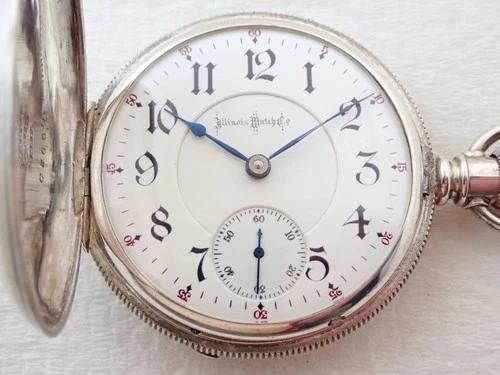 ANTIQUE 18s ILLINOIS BUNN SPECIAL 21 JEWEL 2oz COIN SILVER HUNTER POCKET WATCH