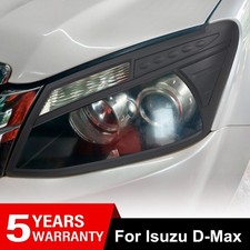 FOR ISUZU D-MAX 2012-2015 PAIR BLACK FRONT HEADLIGHT COVER GUARD ACCESSORIES