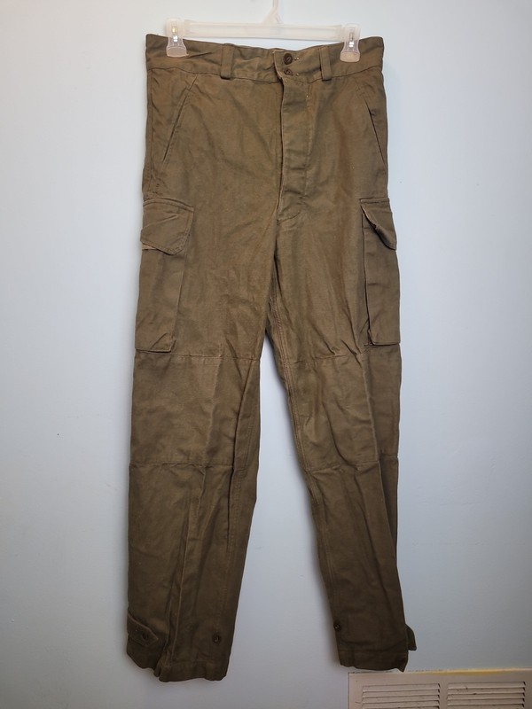 50's VINTAGE French Army Military Cotton Twill Field Cargo Trouser Pants 43