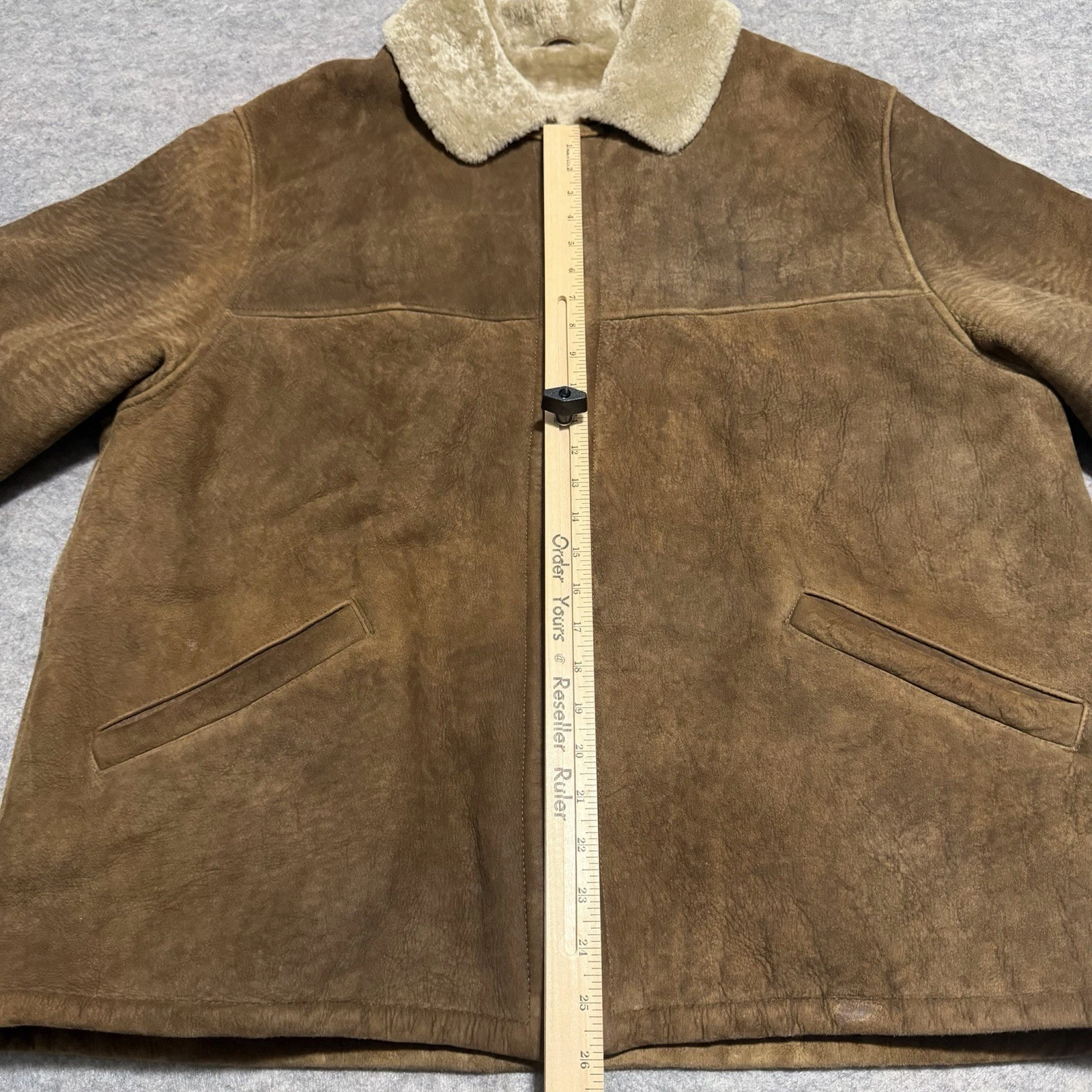 Milestone PremiumLambskin Lammfell Men’s Brown Leather Jacket Lederjacke Size 54 image 5