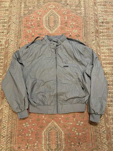 Members Only Racer Jacket Men's Size 46 / XL Gray Vintage Made In Hong Kong