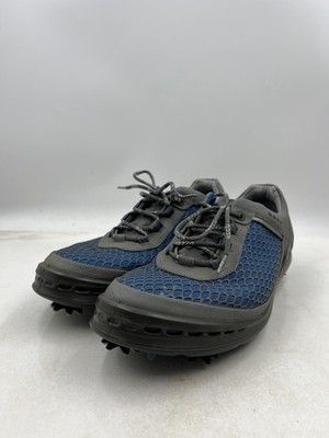 ECCO Golf Shoes Mens EU 45 Extra Width Hydromax Spiked 132514 Gray Blue Lace Up