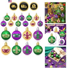 Mardi Gras Hanging Balls Decorations Sequin Purple Green Gold Party Ornaments