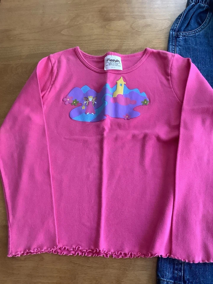 Camisa e jeans azul combinando feminina tamanho 5 Flapdoodles Princess & Castle NOVA tamanho 4 - Imagem 2 de 4