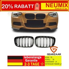FÜR DEN BMW 1ER F20 F21 AB 11-14 KÜHLERGRILL NIEREN DOPPELSTEG GLANZ SCHWARZ