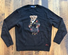 Men  s Polo Ralph Lauren New Year Bear Sweater, Large, Black