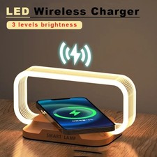 LED Desk Lamp Wireless Charger Stand Fast Charging Phone Holder Night Light