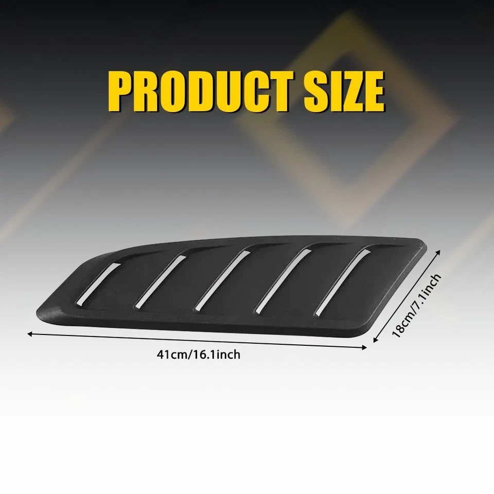 1/2SET Car Hood Air Vents Decorative Intake Scoop Turbo Bonnet Vent Cover Black - Image 2 of 4