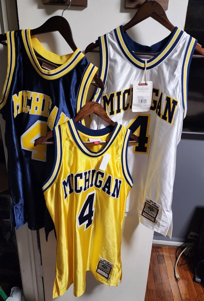 Camiseta deportiva 100 % auténtica Chris Webber Mitchell Ness 91 92 Michigan talla 44 L Foto 2 de 4