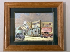 Vintage Coca-Cola General Store Foil Picture with Wood Frame
