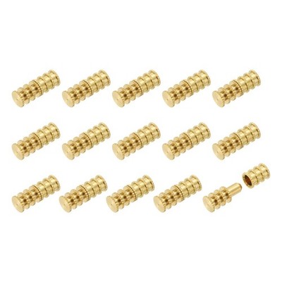 15Pcs, Table Leaf Dowel Pin7.5x7.5x20mm Brass Table Top Leaf Alignment Pins