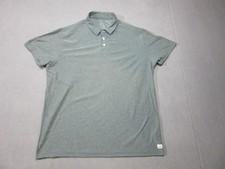 Vuori Polo Shirt Mens XL Green Short Sleeve 3 Button Performance Golf Stretch