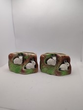 Vintage Withernsea Eastgate Fauna Rabbit Posy Vases X 2